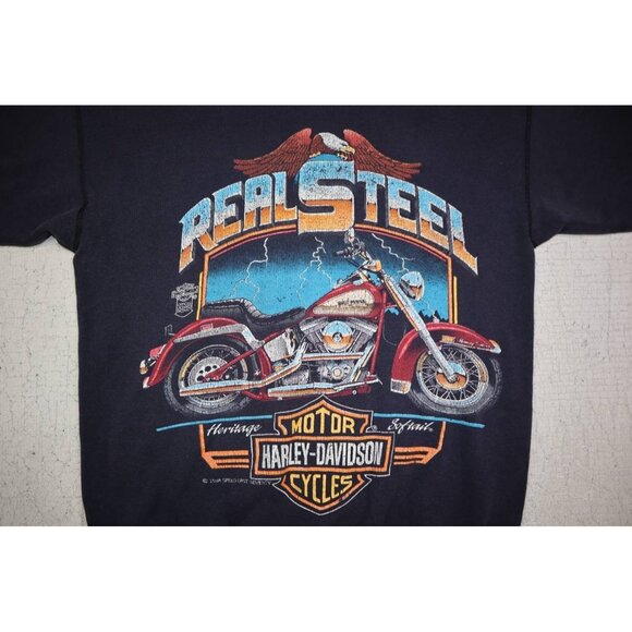 Vintage 1988 Harley Davidson Real Steel 80s Motorcycle Sweatshirt Speed Limit M - Picture 3 of 11